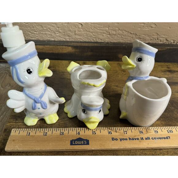 Sailor Duck Toothbrush Holder, Soap Dispenser, & Accessory Holder. Baby Ducks - Picture 13 of 13